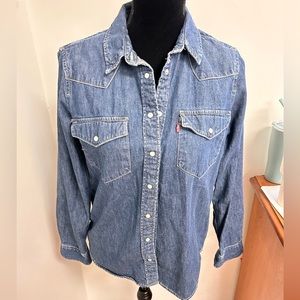 Levi's Blue Denim Button Down Shirt